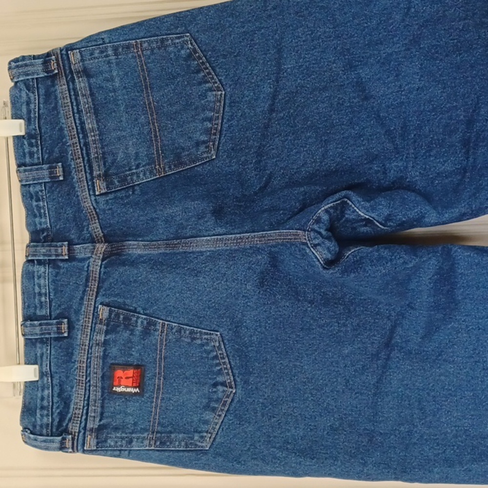 Wrangler Riggs Workwear M-36X32 Fleece Lined Blue Jeans Cotton Outer/Poly. Inner